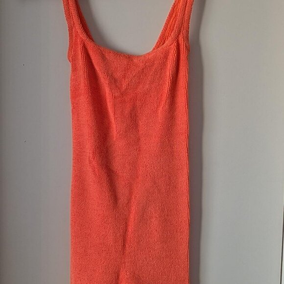 Hunza G Orange Crinkle Tank dress OS - Picture 2 of 3